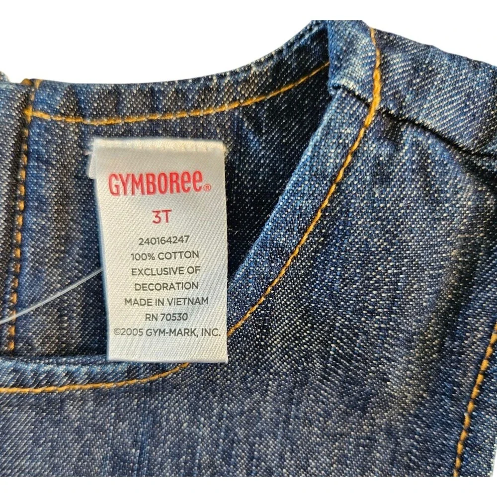Gymboree Denim Dress Size 3T Blue Best Friends 100% Cotton Jumper Y2K Deadstock